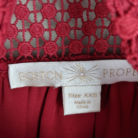 Boston Proper | Red Long Sleeve Blouse - H9 - Picture 7 of 8